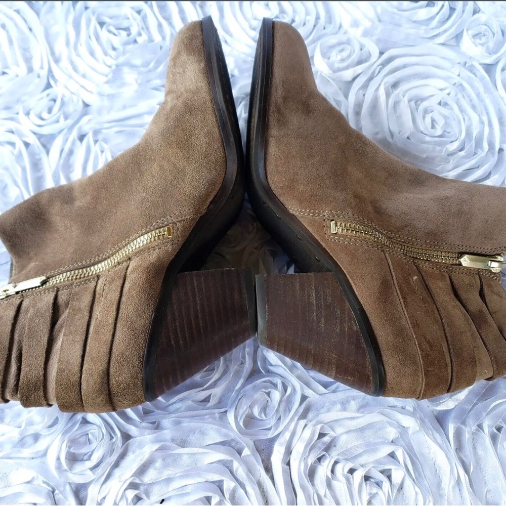 Sam Edelman Lucca Brown Suede Buckle Ankle Heel Boots Bootie Women's Size 7 M - Picture 5 of 8